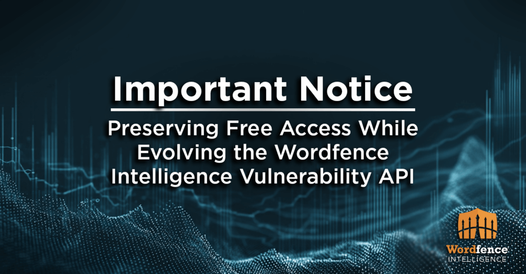 Aviso Importante sobre Acesso Gratuito à API do Wordfence